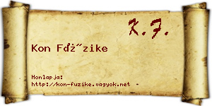 Kon Füzike névjegykártya